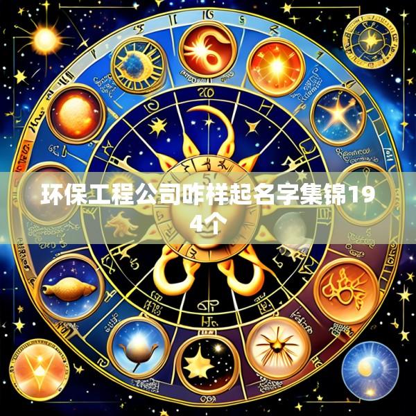 环保工程公司咋样起名字集锦194个